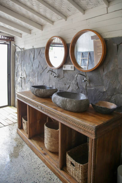 baño rústico